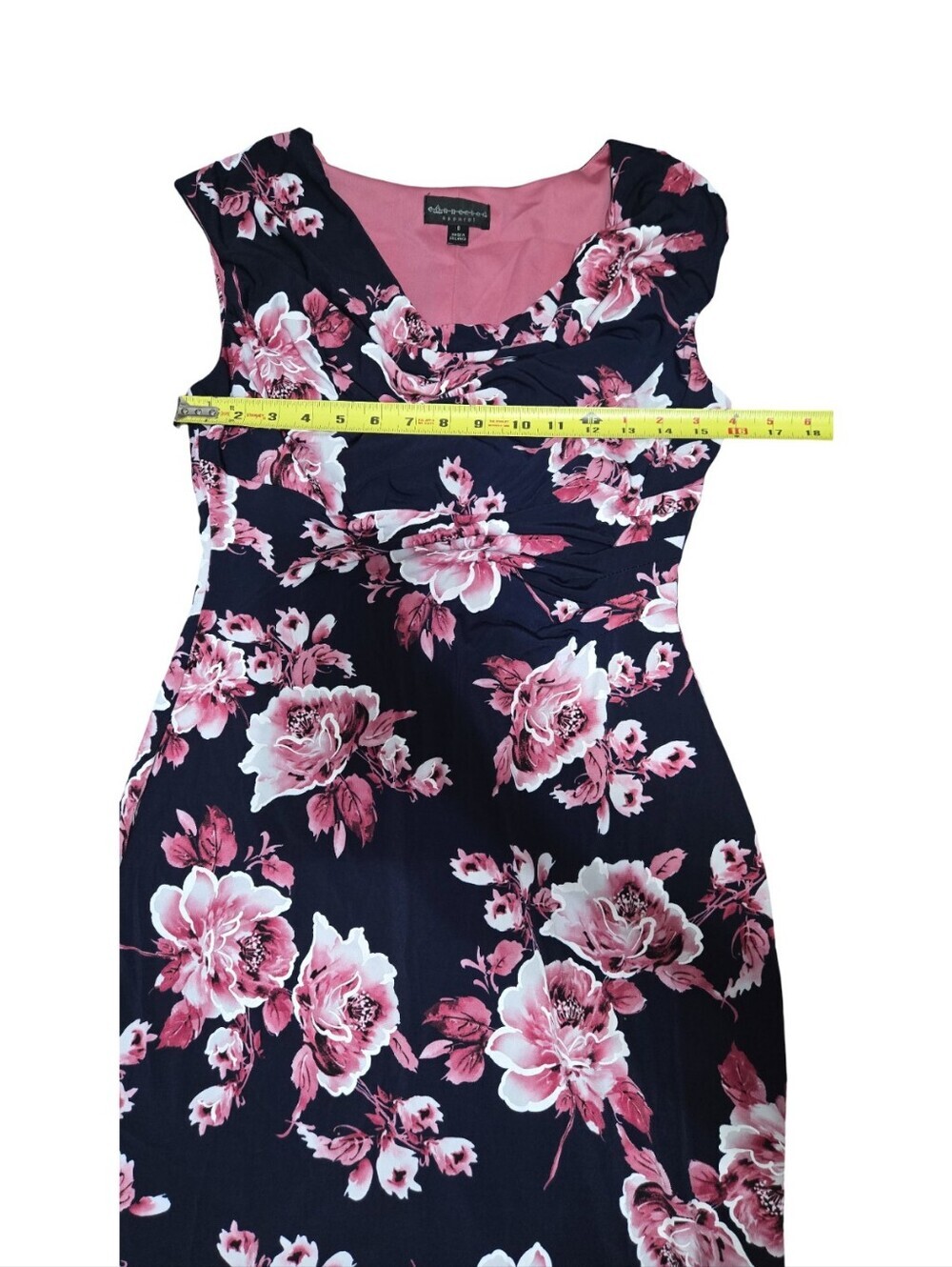 Connected Apparel Floral V-Neck Cap Sleeve Sheath Dress Festival Evening Wrap - Picture 4 of 7